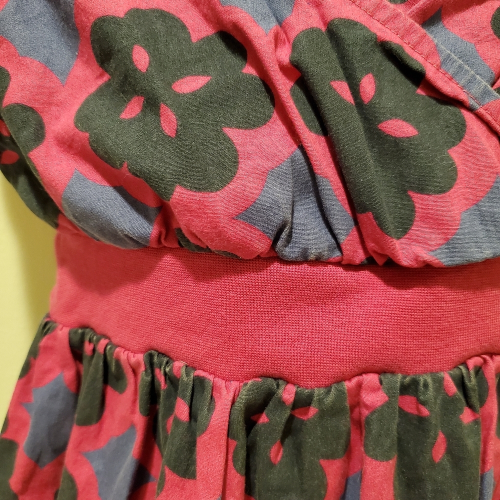 Tea Collection Pink and Blue Floral Wrap Dress - Picture 5 of 9